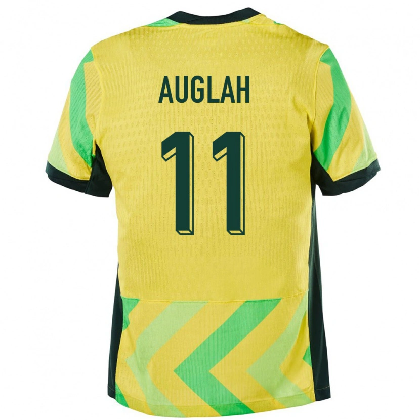 Danxen Hombre Camiseta Australia Ali Auglah #11 Dorado 1ª Equipación 24-26 La Camisa