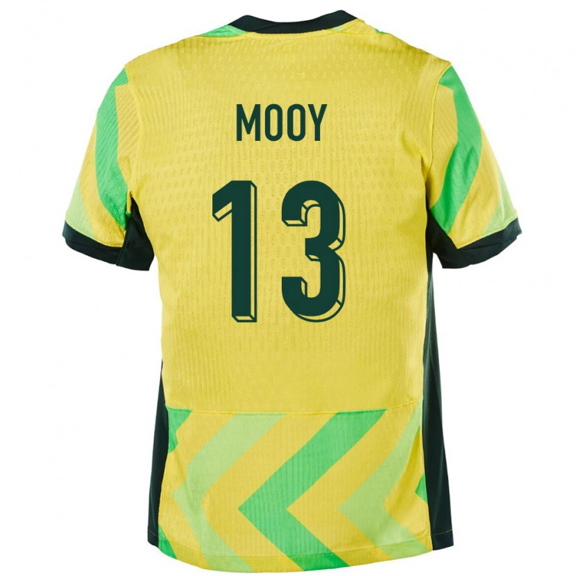 Danxen Hombre Camiseta Australia Aaron Mooy #13 Dorado 1ª Equipación 24-26 La Camisa