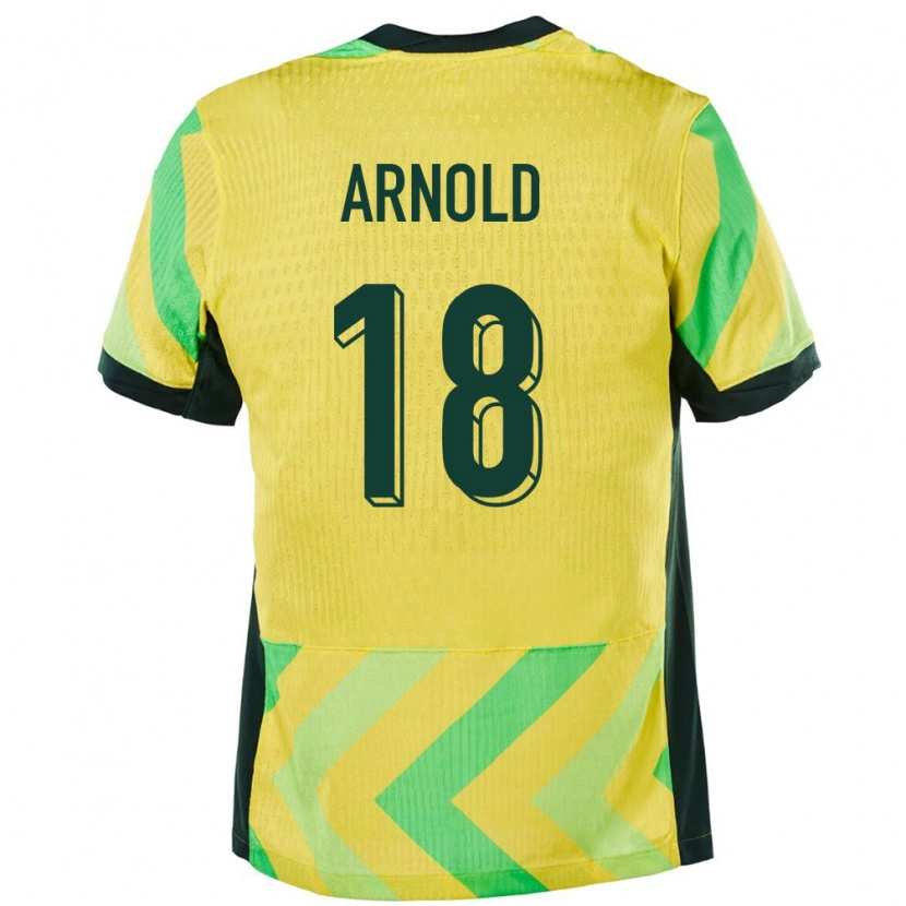 Danxen Hombre Camiseta Australia Mackenzie Arnold #18 Dorado 1ª Equipación 24-26 La Camisa