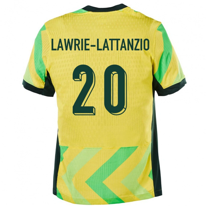 Danxen Hombre Camiseta Australia Luis Lawrie Lattanzio #20 Dorado 1ª Equipación 24-26 La Camisa