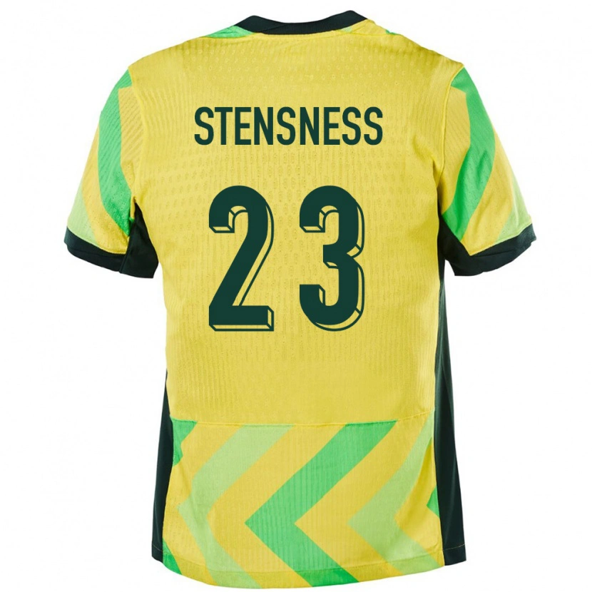 Danxen Hombre Camiseta Australia Gianni Stensness #23 Dorado 1ª Equipación 24-26 La Camisa