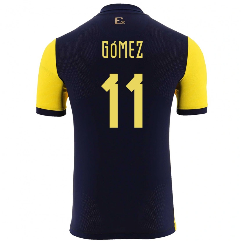 Danxen Hombre Camiseta Ecuador Jandry Gómez #11 Amarillo 1ª Equipación 24-26 La Camisa