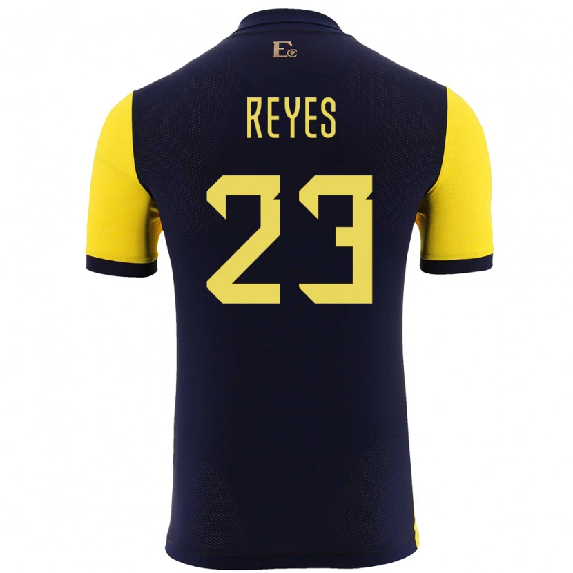 Danxen Hombre Camiseta Ecuador Maikel Reyes #23 Amarillo 1ª Equipación 24-26 La Camisa