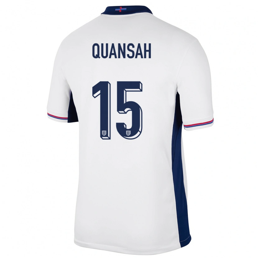 Danxen Hombre Camiseta Inglaterra Jarell Quansah #15 Blanco 1ª Equipación 24-26 La Camisa