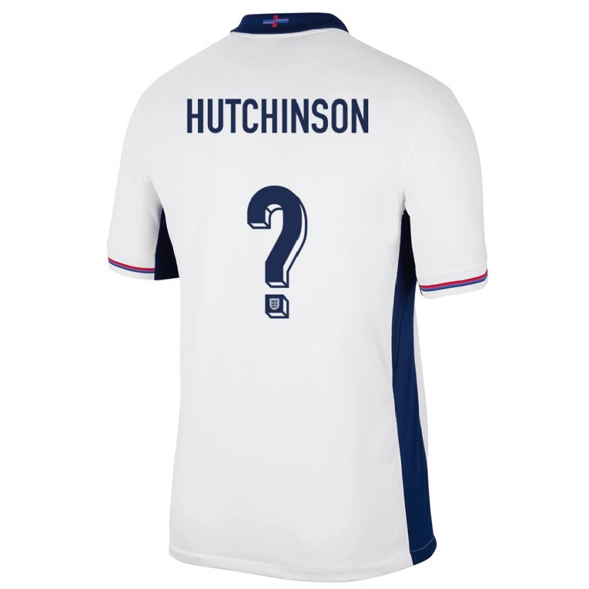Danxen Hombre Camiseta Inglaterra Omari Hutchinson #0 Blanco 1ª Equipación 24-26 La Camisa