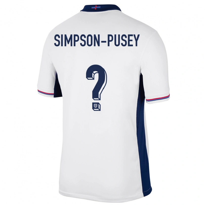 Danxen Hombre Camiseta Inglaterra Jahmai Simpson-Pusey #0 Blanco 1ª Equipación 24-26 La Camisa