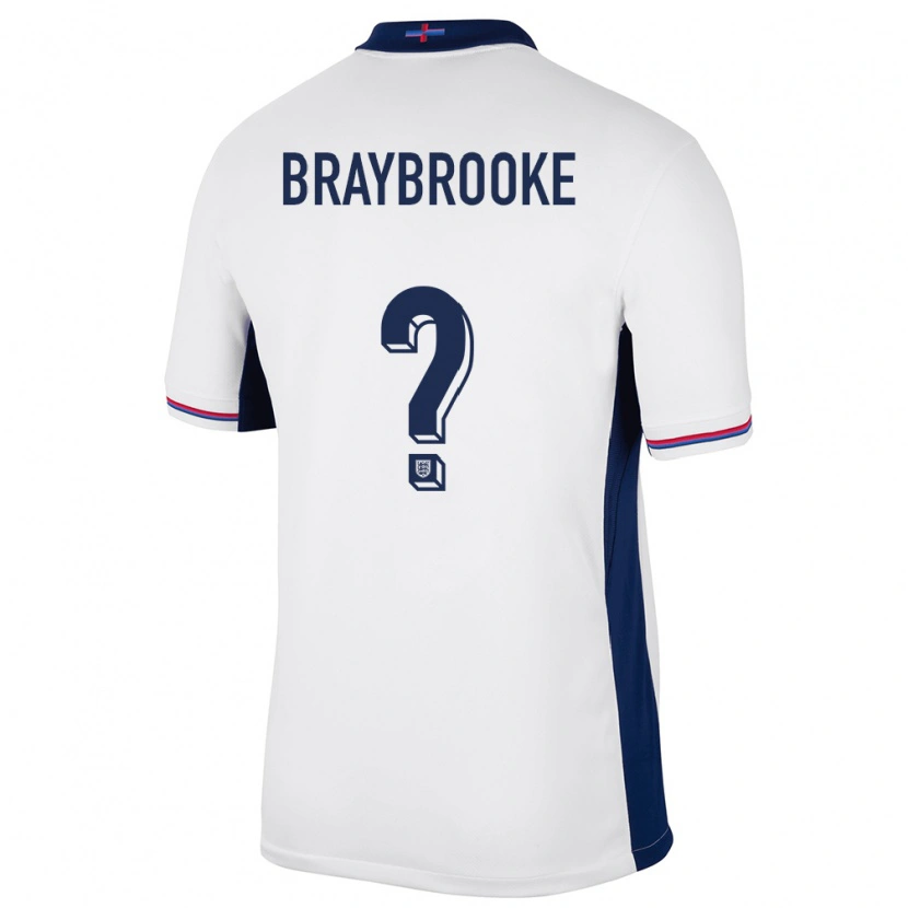 Danxen Hombre Camiseta Inglaterra Sammy Braybrooke #0 Blanco 1ª Equipación 24-26 La Camisa