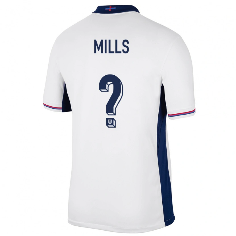Danxen Hombre Camiseta Inglaterra Michael Mills #0 Blanco 1ª Equipación 24-26 La Camisa