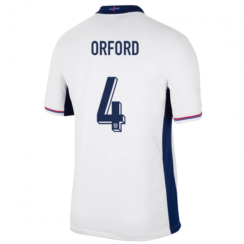 Danxen Hombre Camiseta Inglaterra Lewis Orford #4 Blanco 1ª Equipación 24-26 La Camisa