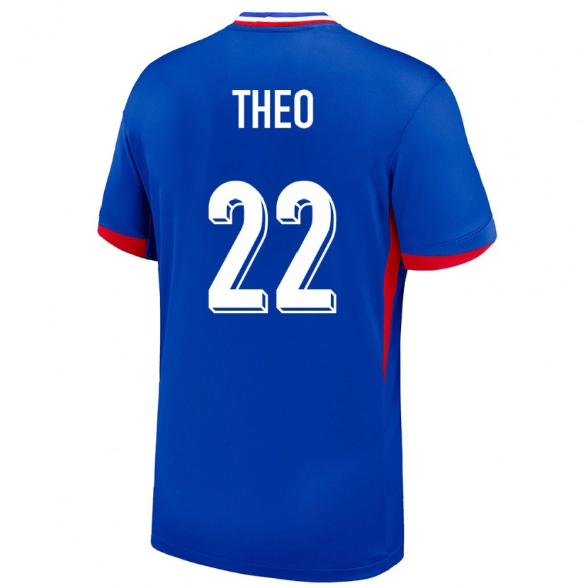 Danxen Hombre Camiseta Francia Theo Hernández #22 Azul 1ª Equipación 24-26 La Camisa