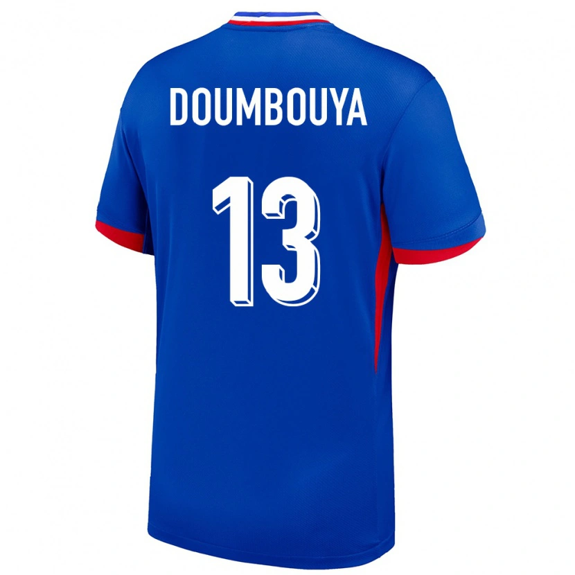 Danxen Hombre Camiseta Francia Amidou Doumbouya #13 Azul 1ª Equipación 24-26 La Camisa
