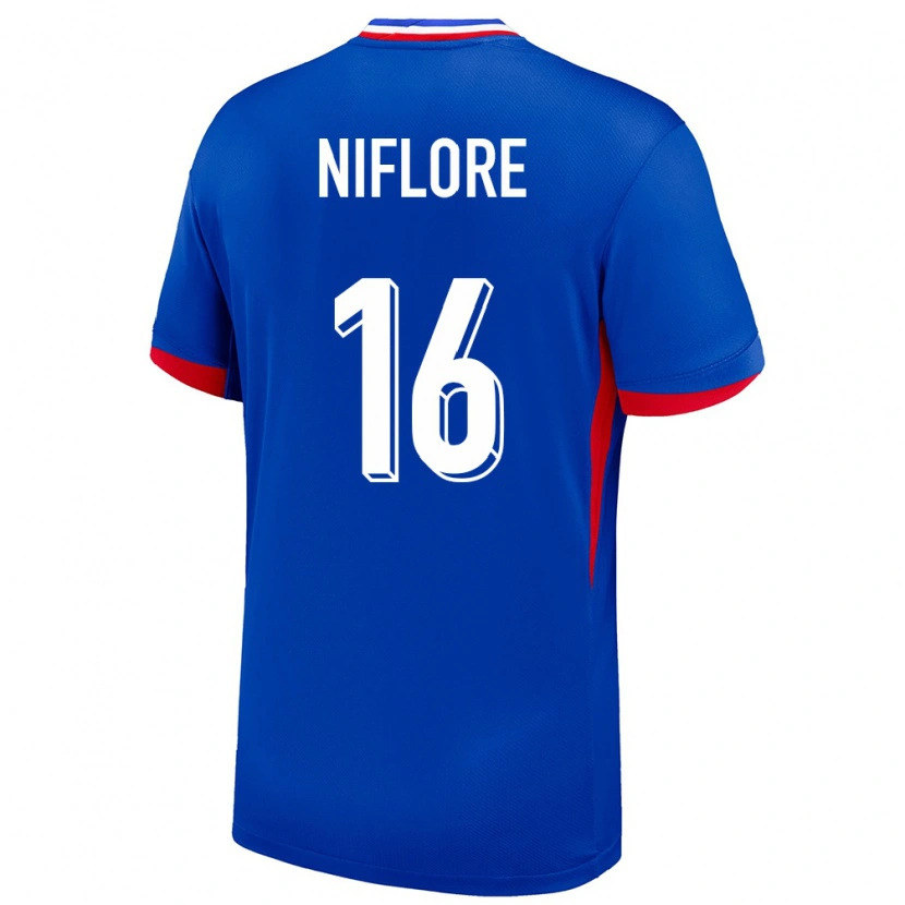Danxen Hombre Camiseta Francia Mathys Niflore #16 Azul 1ª Equipación 24-26 La Camisa