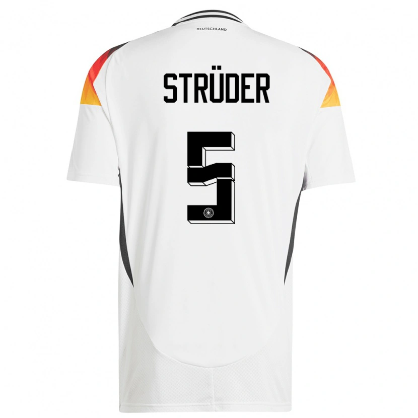 Danxen Hombre Camiseta Alemania Mika Strüder #5 Blanco 1ª Equipación 24-26 La Camisa