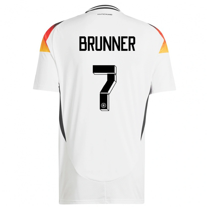 Danxen Hombre Camiseta Alemania Paris Brunner #7 Blanco 1ª Equipación 24-26 La Camisa