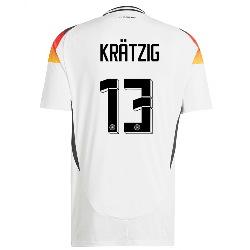 Danxen Hombre Camiseta Alemania Frans Krätzig #13 Blanco 1ª Equipación 24-26 La Camisa