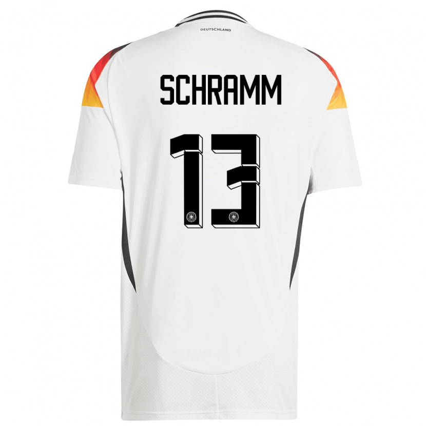 Danxen Hombre Camiseta Alemania Collin Schramm #13 Blanco 1ª Equipación 24-26 La Camisa