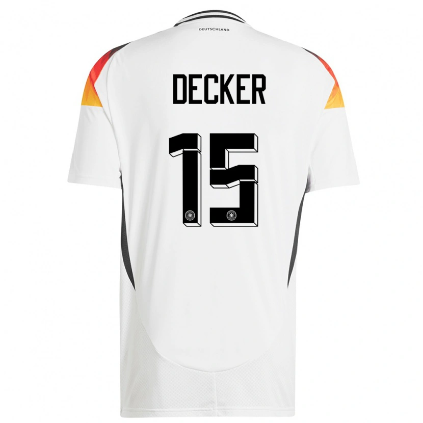 Danxen Hombre Camiseta Alemania Elias Decker #15 Blanco 1ª Equipación 24-26 La Camisa