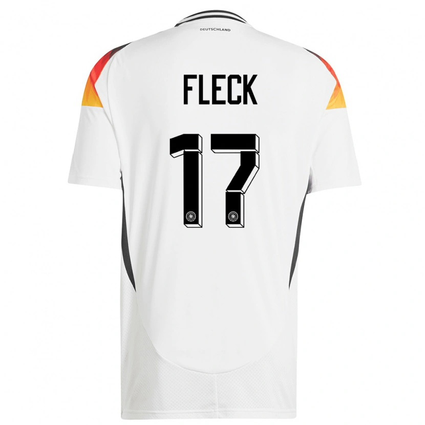 Danxen Hombre Camiseta Alemania Fritz Fleck #17 Blanco 1ª Equipación 24-26 La Camisa