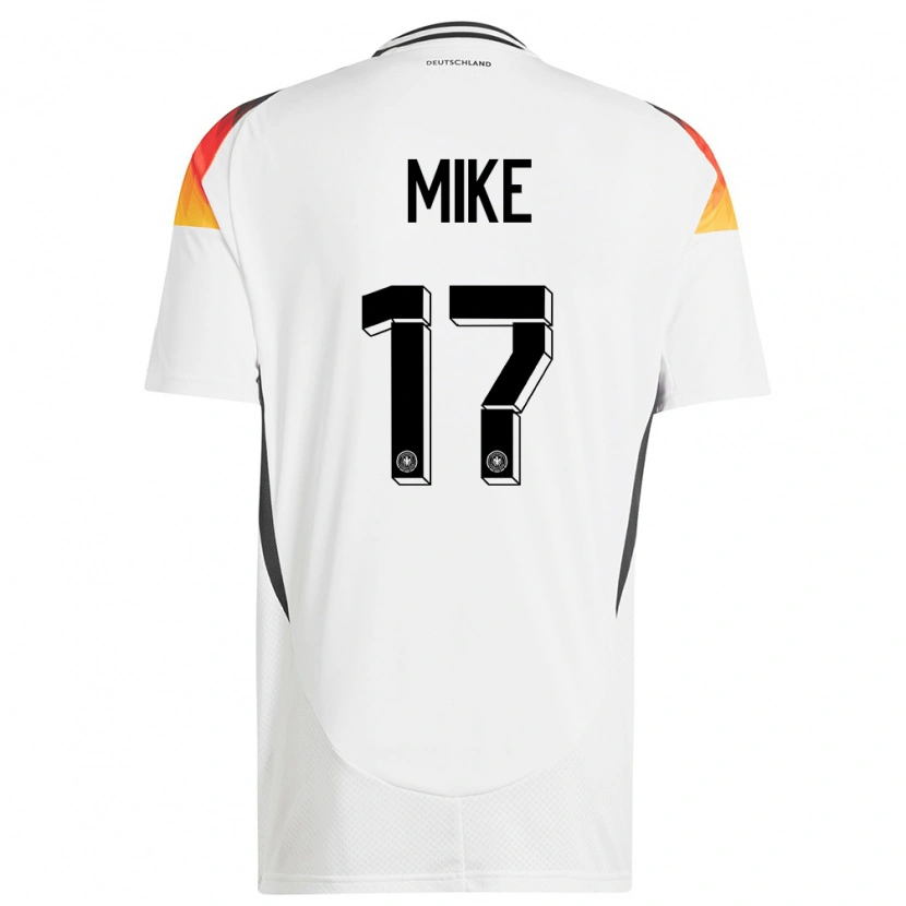 Danxen Hombre Camiseta Alemania Wisdom Mike #17 Blanco 1ª Equipación 24-26 La Camisa