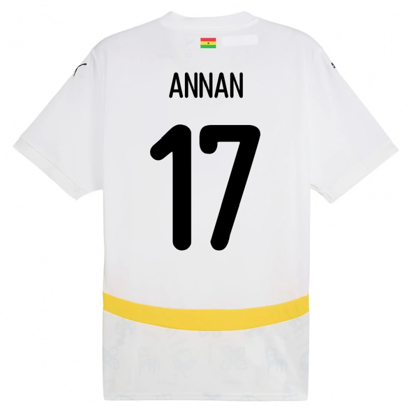 Danxen Hombre Camiseta Ghana Ebenezer Annan #17 Blanco 1ª Equipación 24-26 La Camisa
