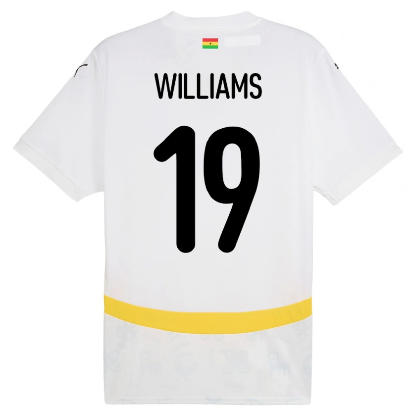 Danxen Hombre Camiseta Ghana Iñaki Williams #19 Blanco 1ª Equipación 24-26 La Camisa
