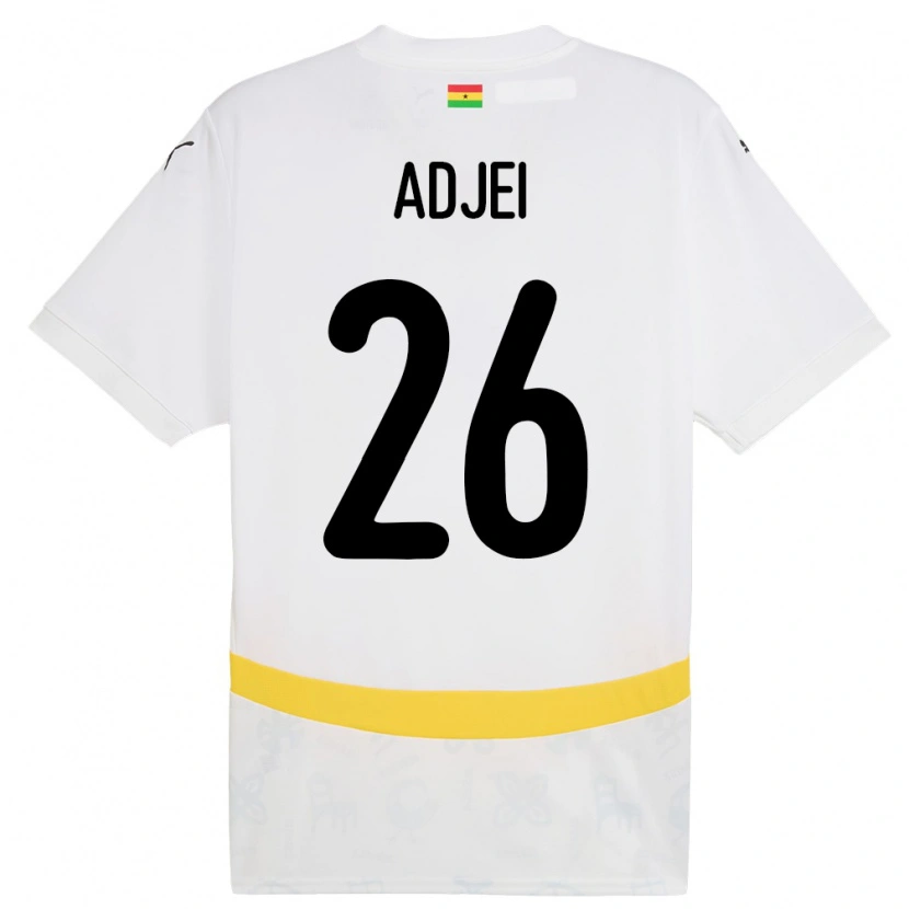 Danxen Hombre Camiseta Ghana Nathaniel Adjei #26 Blanco 1ª Equipación 24-26 La Camisa