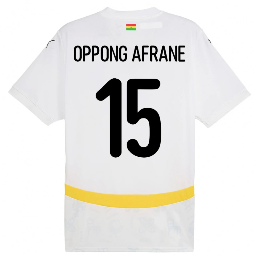 Danxen Hombre Camiseta Ghana David Oppong Afrane #15 Blanco 1ª Equipación 24-26 La Camisa