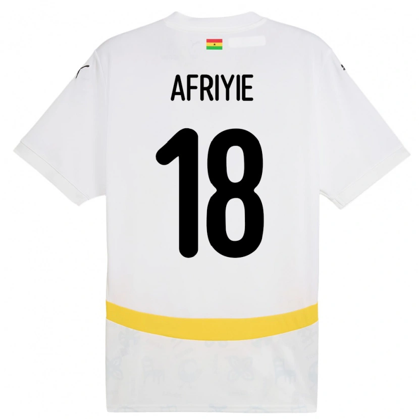 Danxen Hombre Camiseta Ghana Daniel Afriyie #18 Blanco 1ª Equipación 24-26 La Camisa