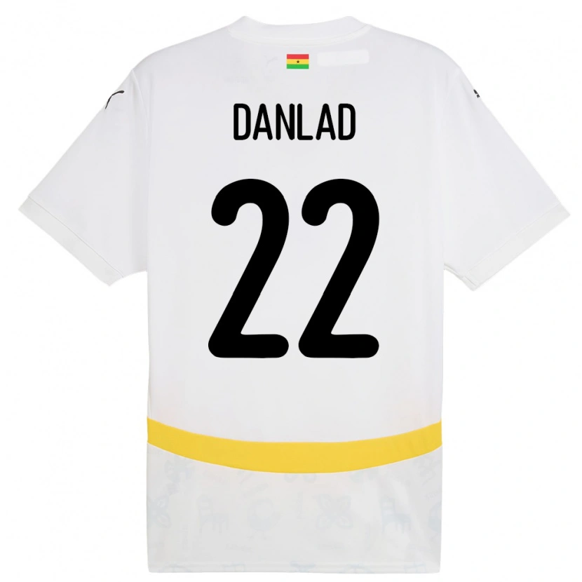 Danxen Hombre Camiseta Ghana Ibrahim Danlad #22 Blanco 1ª Equipación 24-26 La Camisa