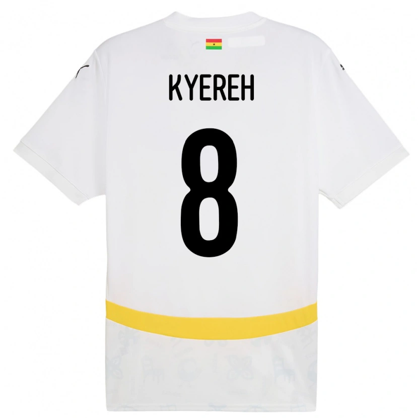 Danxen Hombre Camiseta Ghana Daniel-Kofi Kyereh #8 Blanco 1ª Equipación 24-26 La Camisa
