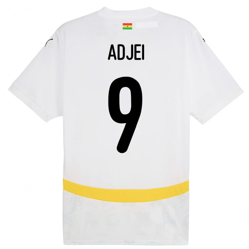Danxen Hombre Camiseta Ghana Vivian Adjei #9 Blanco 1ª Equipación 24-26 La Camisa