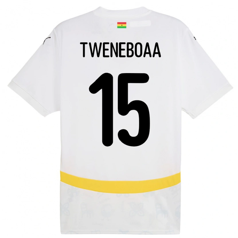 Danxen Hombre Camiseta Ghana Justice Tweneboaa #15 Blanco 1ª Equipación 24-26 La Camisa