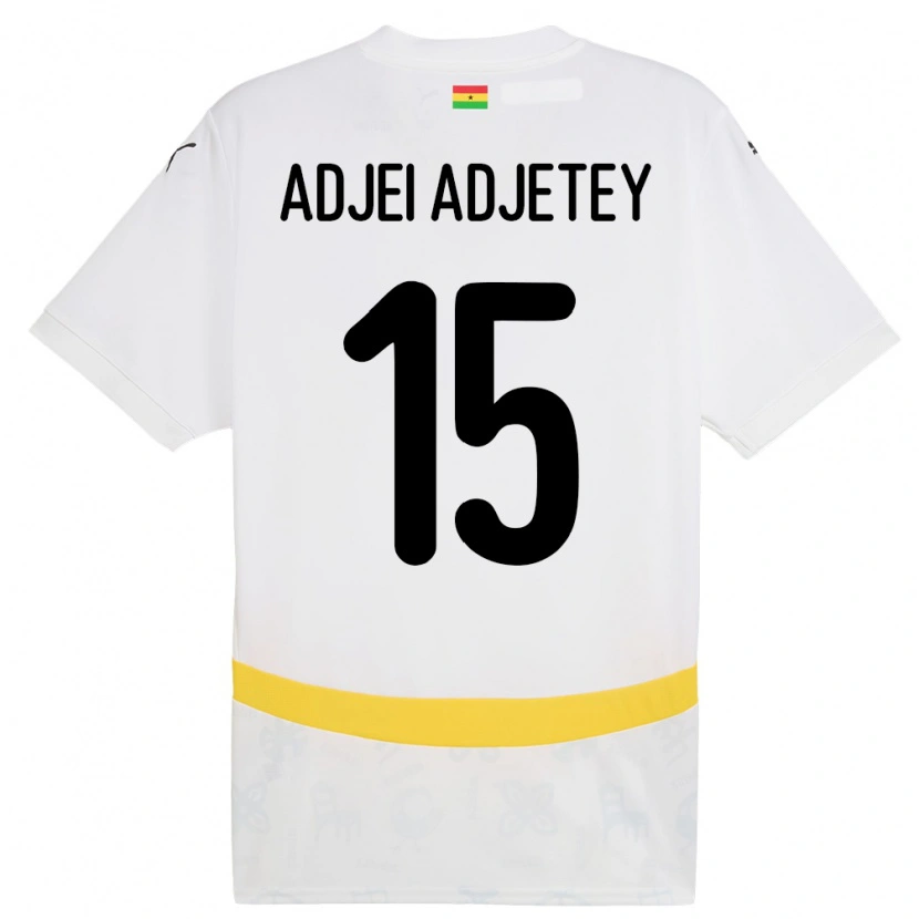 Danxen Hombre Camiseta Ghana Jonas Adjei Adjetey #15 Blanco 1ª Equipación 24-26 La Camisa