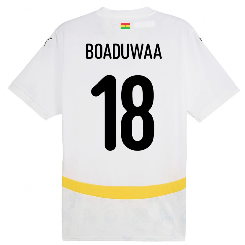 Danxen Hombre Camiseta Ghana Doris Boaduwaa #18 Blanco 1ª Equipación 24-26 La Camisa