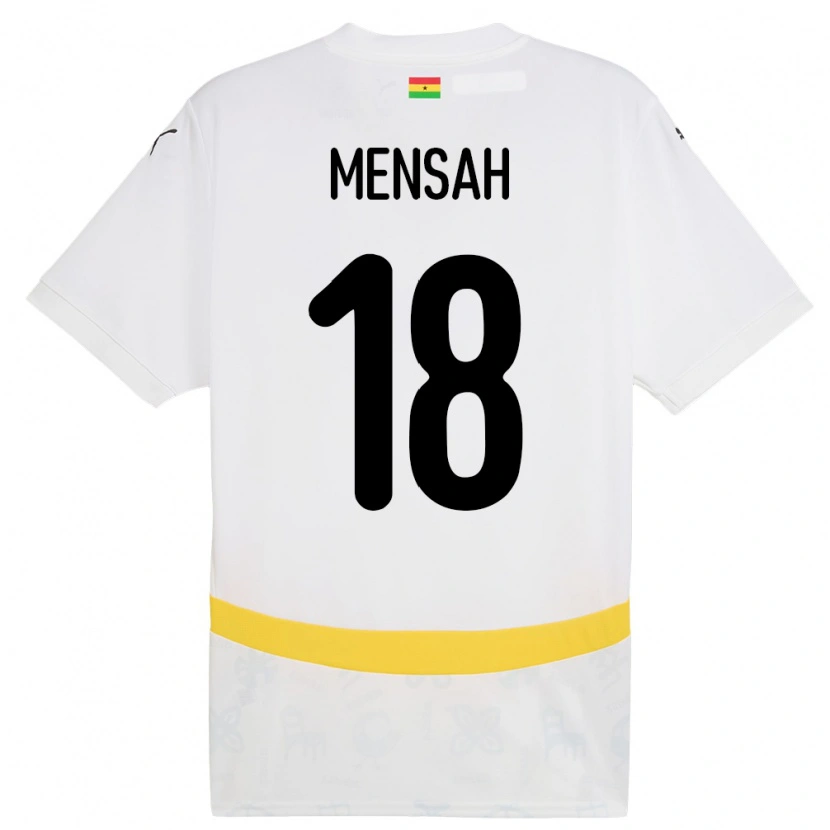 Danxen Hombre Camiseta Ghana Isaac Mensah #18 Blanco 1ª Equipación 24-26 La Camisa