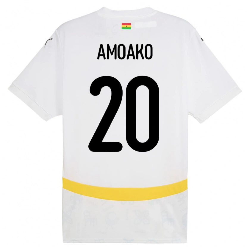 Danxen Hombre Camiseta Ghana Linda Amoako #20 Blanco 1ª Equipación 24-26 La Camisa
