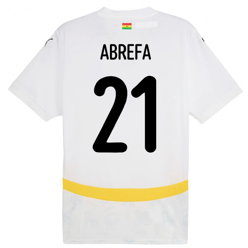 Danxen Hombre Camiseta Ghana Kelvin Abrefa #21 Blanco 1ª Equipación 24-26 La Camisa