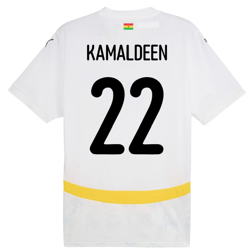 Danxen Hombre Camiseta Ghana Kamaldeen Sulemana #22 Blanco 1ª Equipación 24-26 La Camisa