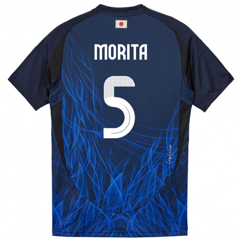 Danxen Hombre Camiseta Japón Hidemasa Morita #5 Azul Oscuro 1ª Equipación 24-26 La Camisa