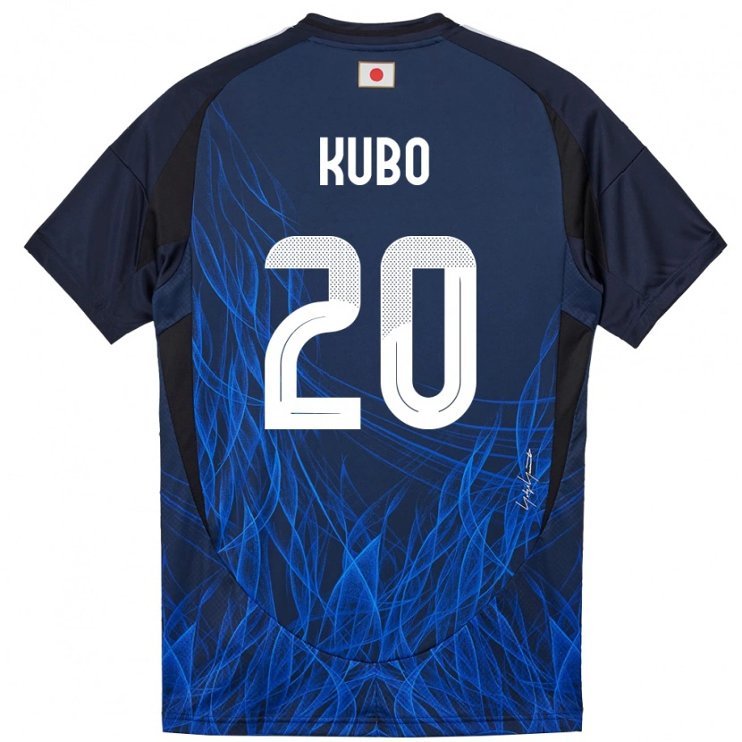 Danxen Hombre Camiseta Japón Takefusa Kubo #20 Azul Oscuro 1ª Equipación 24-26 La Camisa