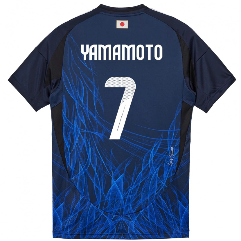 Danxen Hombre Camiseta Japón Rihito Yamamoto #7 Azul Oscuro 1ª Equipación 24-26 La Camisa