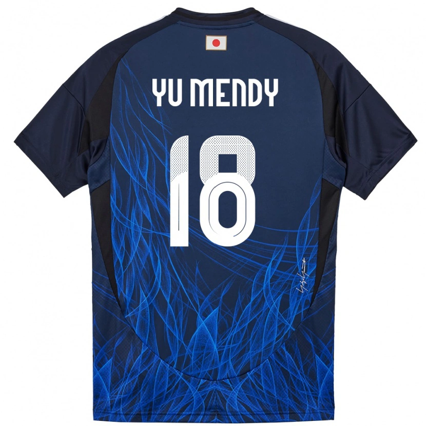Danxen Hombre Camiseta Japón Simon Yu Mendy #18 Azul Oscuro 1ª Equipación 24-26 La Camisa