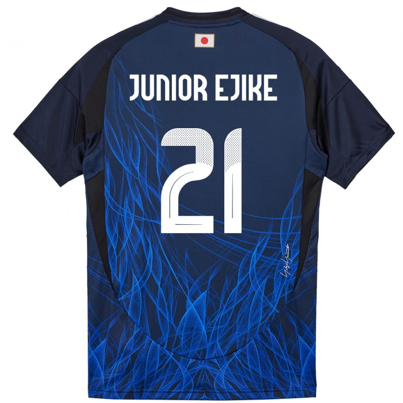 Danxen Hombre Camiseta Japón Ibuki Vincent Junior Ejike #21 Azul Oscuro 1ª Equipación 24-26 La Camisa