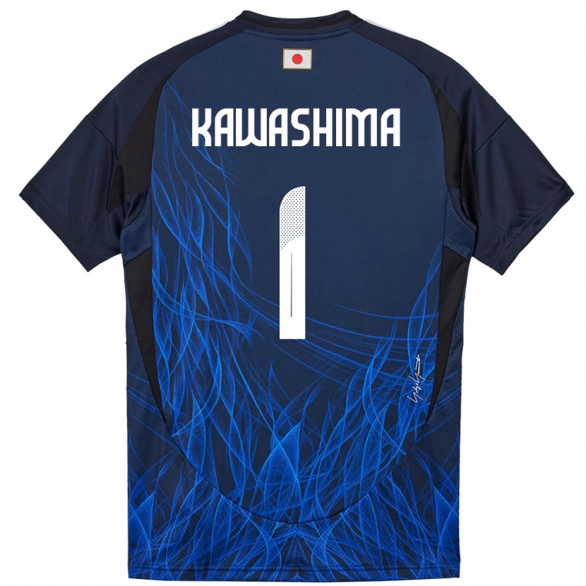 Danxen Hombre Camiseta Japón Eiji Kawashima #1 Azul Oscuro 1ª Equipación 24-26 La Camisa