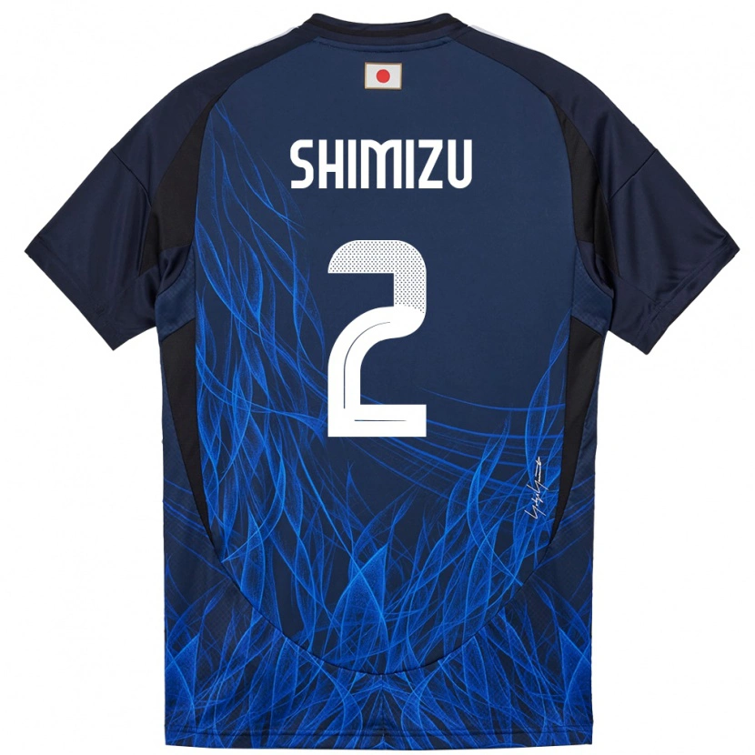 Danxen Hombre Camiseta Japón Risa Shimizu #2 Azul Oscuro 1ª Equipación 24-26 La Camisa