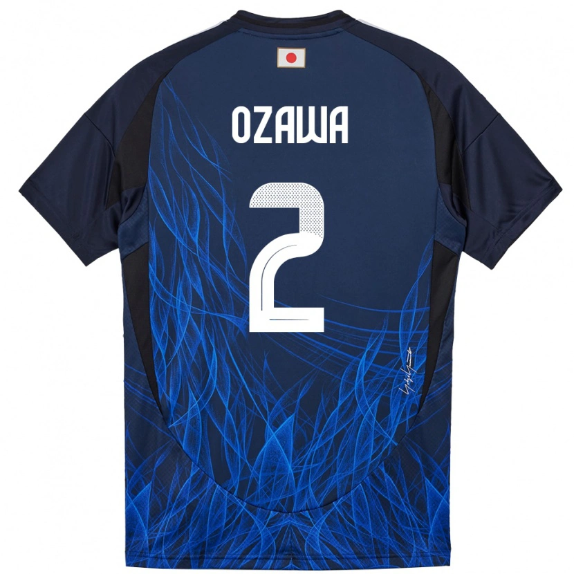 Danxen Hombre Camiseta Japón Haruki Ozawa #2 Azul Oscuro 1ª Equipación 24-26 La Camisa