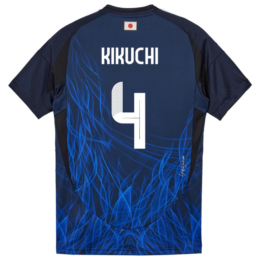 Danxen Hombre Camiseta Japón Shuta Kikuchi #4 Azul Oscuro 1ª Equipación 24-26 La Camisa