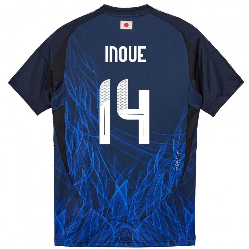 Danxen Hombre Camiseta Japón Ayaka Inoue #14 Azul Oscuro 1ª Equipación 24-26 La Camisa