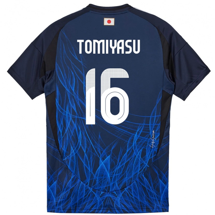Danxen Hombre Camiseta Japón Takehiro Tomiyasu #16 Azul Oscuro 1ª Equipación 24-26 La Camisa