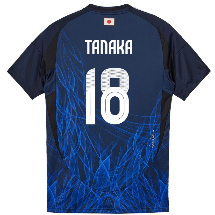 Danxen Hombre Camiseta Japón Momoko Tanaka #18 Azul Oscuro 1ª Equipación 24-26 La Camisa